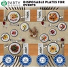 image:imagePARTY BARGAINS Disposable Plastic 7 Lunch 10 Dinner amp 13 Charger Plates Combo Contrast Collection Clear with Black Rim 24 Pack