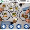 image:imagePARTY BARGAINS Disposable Plastic 7 Lunch 10 Dinner amp 13 Charger Plates Combo Contrast Collection Clear with Black Rim 24 Pack