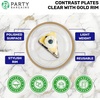 image:imagePARTY BARGAINS Disposable Plastic 7 Lunch 10 Dinner amp 13 Charger Plates Combo Contrast Collection Clear with Gold Rim 48 Pack