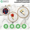image:imagePARTY BARGAINS Disposable Plastic 7 Lunch 10 Dinner amp 13 Charger Plates Combo Contrast Collection Clear with Gold Rim 48 Pack