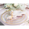 image:imagePARTY BARGAINS Disposable Plastic 7 Lunch amp 10 Dinner Plates Combo Contrast Collection Clear with Gold Rim 32 Pack