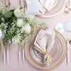 image:imagePARTY BARGAINS Disposable Plastic 7 Lunch amp 10 Dinner Plates Combo Contrast Collection Clear with Gold Rim 32 Pack