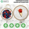 image:imagePARTY BARGAINS Disposable Plastic 7 Lunch amp 10 Dinner Plates Combo Contrast Collection Clear with Gold Rim 32 Pack