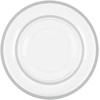 image:imagePARTY BARGAINS Disposable Plastic 7 Lunch amp 10 Dinner Plates Combo Contrast Collection Clear with Silver Rim 32 Pack