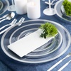 image:imagePARTY BARGAINS Disposable Plastic 7 Lunch amp 10 Dinner Plates Combo Contrast Collection Clear with Silver Rim 64 Pack