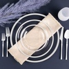 image:imagePARTY BARGAINS Disposable Plastic 7 Lunch amp 10 Dinner Plates Combo Contrast Collection Clear with White Rim 32 Pack