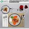 image:imagePARTY BARGAINS Disposable Plastic Plates  Contrast Collection Clear with Black Rim  32 Plates 7in Appetizer amp 10in Dinner Plates 16 Each  Elegant Party Plates for Events and Catering