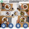 image:imagePARTY BARGAINS Disposable Plastic Plates  Contrast Collection Clear with Black Rim  32 Plates 7in Appetizer amp 10in Dinner Plates 16 Each  Elegant Party Plates for Events and Catering