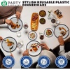 image:imagePARTY BARGAINS Disposable Plastic Plates  Contrast Collection Clear with Black Rim  32 Plates 7in Appetizer amp 10in Dinner Plates 16 Each  Elegant Party Plates for Events and Catering