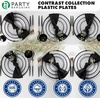 image:imagePARTY BARGAINS Disposable Plastic Plates  Contrast Collection Clear with Black Rim  48 Plates 7in Appetizer 10in Dinner amp 13in Charger Plates 16 Each  Elegant Party Plates for Events