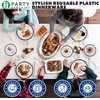 image:imagePARTY BARGAINS Disposable Plastic Plates  Contrast Collection Clear with Black Rim  64 Plates 7in Appetizer amp 10in Dinner Plates 32 Each  Elegant Party Plates for Events and Catering
