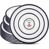 image:imagePARTY BARGAINS Disposable Plastic 7 Lunch 10 Dinner amp 13 Charger Plates Combo Contrast Collection Clear with Black Rim 24 Pack