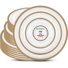 image:imagePARTY BARGAINS Disposable Plastic 7 Lunch 10 Dinner amp 13 Charger Plates Combo Contrast Collection Clear with Gold Rim 24 Pack