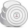 image:imagePARTY BARGAINS Disposable Plastic 7 Lunch 10 Dinner amp 13 Charger Plates Combo Contrast Collection Clear with Silver Rim 48 Pack