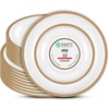 image:imagePARTY BARGAINS Disposable Plastic 7 Lunch amp 10 Dinner Plates Combo Contrast Collection Clear with Gold Rim 32 Pack