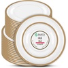 image:imagePARTY BARGAINS Disposable Plastic 7 Lunch amp 10 Dinner Plates Combo Contrast Collection Clear with Gold Rim 64 Pack