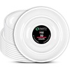 image:imagePARTY BARGAINS Disposable Plastic 7 Lunch amp 10 Dinner Plates Combo Contrast Collection Clear with White Rim 32 Pack