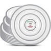 image:imagePARTY BARGAINS Disposable Plastic Plates  Contrast Collection Clear with Silver Rim  24 Plates 7in Appetizer 10in Dinner amp 13in Charger Plates 8 Each  Elegant Party Plates for Events