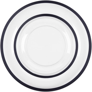 image:imagePARTY BARGAINS Disposable Plastic Plates  Contrast Collection Clear with Black Rim  64 Plates 7in Appetizer amp 10in Dinner Plates 32 Each  Elegant Party Plates for Events and Catering
