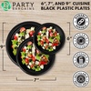 image:imagePARTY BARGAINS 6 Inch Disposable Plastic Plates 200 Pack Black Dessert Plates Appetizer Plates Microwave Safe Party Plates Lightweight Disposable Plates for Parties Catering and Events