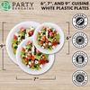image:imagePARTY BARGAINS 6 Inch Disposable White Plastic Plates 100 Pack Microwave Safe Dinnerware