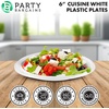 image:imagePARTY BARGAINS 6 Inch Disposable White Plastic Plates 100 Pack Microwave Safe Dinnerware