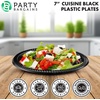 image:imagePARTY BARGAINS 7 Inch Disposable Plastic Plates 100 Pack Black Snack and Salad Plates Microwave Safe Party Plates Lightweight Disposable Plates for Parties Catering and Events