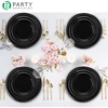image:imagePARTY BARGAINS 7 Inch Disposable Plastic Plates 100 Pack Black Snack and Salad Plates Microwave Safe Party Plates Lightweight Disposable Plates for Parties Catering and Events