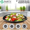 image:imagePARTY BARGAINS 9 Inch Disposable Plastic Plates 100 Pack Black Dinner Plates Microwave Safe Party Plates Lightweight Disposable Plates for Parties Catering and Events