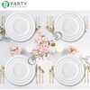 image:imagePARTY BARGAINS 9 Inch Disposable Plastic Plates 100 Pack White Dinner Plates Microwave Safe Party Plates Lightweight Disposable Plates for Parties Catering and Events