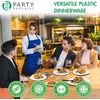 image:imagePARTY BARGAINS 9 Inch Disposable Plastic Plates 100 Pack White Dinner Plates Microwave Safe Party Plates Lightweight Disposable Plates for Parties Catering and Events