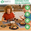image:imagePARTY BARGAINS 9 Inch Disposable Plastic Plates 200 Pack Black Dinner Plates Microwave Safe Party Plates Lightweight Disposable Plates for Parties Catering and Events