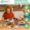 image:imagePARTY BARGAINS 9 Inch Disposable Plastic Plates 200 Pack White Dinner Plates Microwave Safe Party Plates Lightweight Disposable Plates for Parties Catering and Events