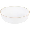 image:imagePARTY BARGAINS Disposable Plastic Bowls 16 oz Round Serving and Salad Bowls White with Gold Rim 20 Pack Party Bowls for Desserts Snacks Catering Weddings and Events