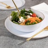 image:imagePARTY BARGAINS Disposable Plastic Bowls 16 oz Round Serving and Salad Bowls White with Gold Rim 20 Pack Party Bowls for Desserts Snacks Catering Weddings and Events