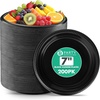 image:imagePARTY BARGAINS 7 Inch Disposable Plastic Plates 200 Pack Black Snack and Salad Plates Microwave Safe Party Plates Lightweight Disposable Plates for Parties Catering and Events
