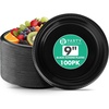image:imagePARTY BARGAINS 9 Inch Disposable Plastic Plates 100 Pack Black Dinner Plates Microwave Safe Party Plates Lightweight Disposable Plates for Parties Catering and Events