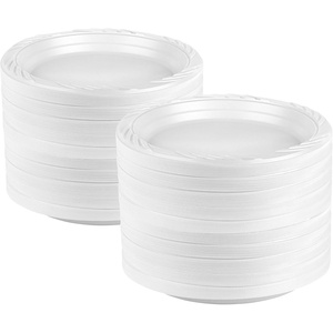 image:imageBlue Sky 6 Inch White Plastic Plates  400 Count Disposable Plastic Plates Microwave Safe Perfect for Birthday Parties Weddings Banquets Picnics and Everyday Use