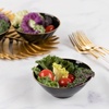 image:imagePARTY BARGAINS 16oz Disposable Organic Collection Round Bowls 10 Pack Black with Gold Rim Elegant Plastic Dish Bowl Containers for Storing