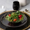 image:imagePARTY BARGAINS 16oz Disposable Organic Collection Round Bowls 20 Pack Clear with Gold Rim Elegant Plastic Dish Bowl Containers Dishware for Storing Serving