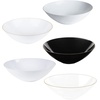 image:imagePARTY BARGAINS 16oz Disposable Organic Collection Round Bowls 20 Pack White with Gold Rim Elegant Plastic Dish Bowl Containers for Storing
