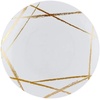 image:imagePARTY BARGAINS 6 Brush Strokes Collection Bread n Butter Plates 20 Pack White PlateGold Brush Disposable Plastic Tableware Plates for Birthday Parties Banquet Formal Events