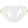 image:imagePARTY BARGAINS 6oz Disposable Organic Collection Round Bowls 20 Pack Clear with Gold Rim Premiumquality amp Elegant Plastic Dish Bowl Containers Dishware for Storing Serving