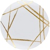image:imagePARTY BARGAINS 75 Brush Strokes Collection Salad Plates 20 Pack White PlateGold Brush Disposable Plastic Tableware Plates for Birthday Parties Banquet Formal Events