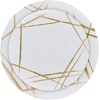 image:imagePARTY BARGAINS 75 amp 10 Brush Strokes Collection Salad amp Dinner Plates Combo 32 Pack White PlateGold Brush Disposable Plastic Tableware Plates for Parties Formal Events