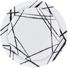 image:imagePARTY BARGAINS 75 amp 10 Combo Disposable Brush Strokes Collection Salad amp Dinner Plates 64 Pack White PlateBlack Brush Plastic Dinnerware Plates Perfect for Banquet Formal Events