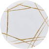 image:imagePARTY BARGAINS 9 Brush Strokes Collection Lunch Plates 20 Pack White PlateGold Brush Disposable Plastic Tableware Plates for Birthday Parties Banquet Formal Events