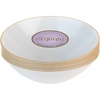 image:imagePARTY BARGAINS 16oz Disposable Organic Collection Round Bowls 10 Pack White with Gold Rim Elegant Plastic Dish Bowl Containers Dishware for Storing Serving Snacks Desserts Fruits Appetizer