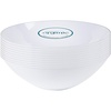 image:imagePARTY BARGAINS 16oz Disposable Organic Collection Round Bowls 10 Pack White with Silver Rim Elegant Plastic Dish Bowl Containers Dishware for Storing Serving Snack