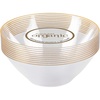 image:imagePARTY BARGAINS 6oz Disposable Organic Collection Round Bowls 20 Pack Clear with Gold Rim Premiumquality amp Elegant Plastic Dish Bowl Containers Dishware for Storing Serving